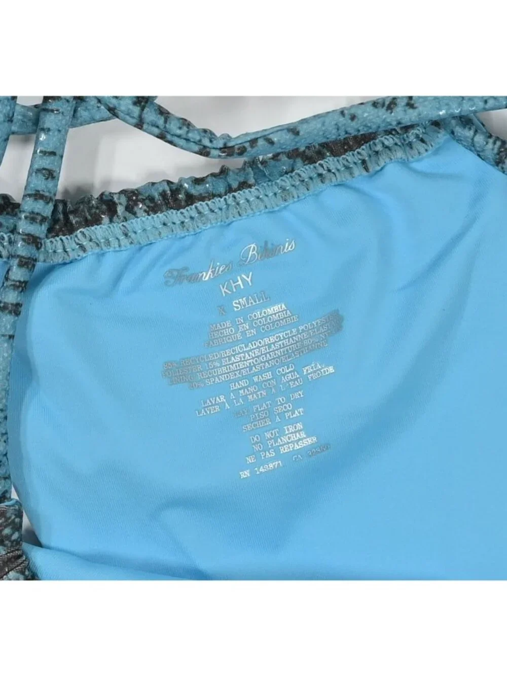 Frankies Bikinis x KHY Tia Foil String Bikini Bottoms in Cobra